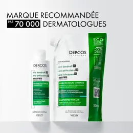 Vichy Dercos Shampooing Antipelliculaire DS Cheveux Gras 2x Écorecharge 500ml