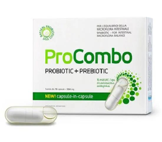 Procombo Prebiotic+Probiotic Integratore Flora batterica Intestinale 10 Capsule