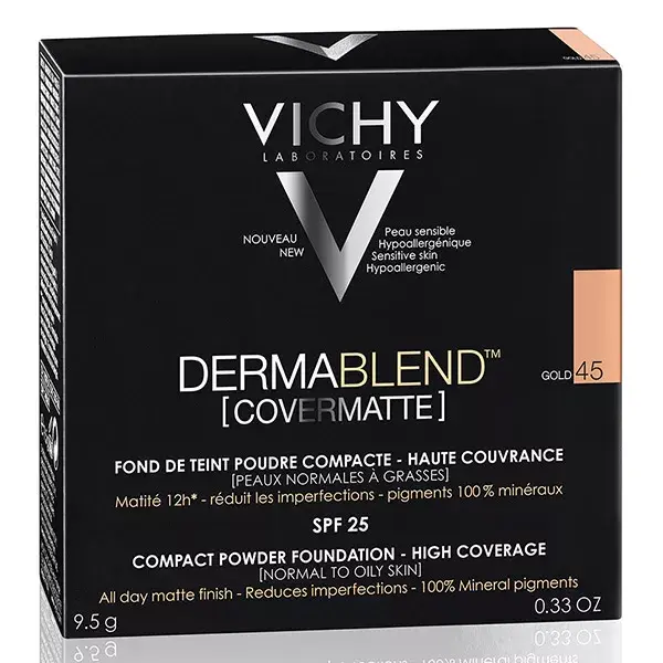 Vichy Dermablend Covermatte Poudre Compacte N°45 Gold 9,5g