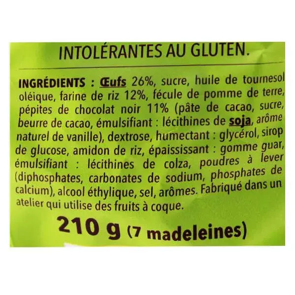 Gerblé Gluten-Free Chocolate Chip Madeleines 210g 