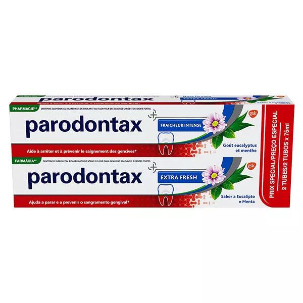 Frescura de fluoruro de pasta de dientes Parodontax mucho intenso de 2 x 75ml
