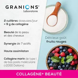 Granions Beauté + Collagène Marin, Acide Hyaluronique - Goût Fruits Rouges 260g