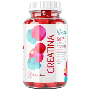 Vecos Nucoceutical Creatine 3000mg Strawberry 60 Gummies