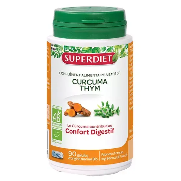 Superdiet Curcuma Thym Bio 90 gélules
