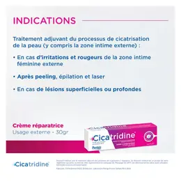 Cicatridine Crème Favorisant la Cicatrisation à l'Acide Hyaluronique 30 g