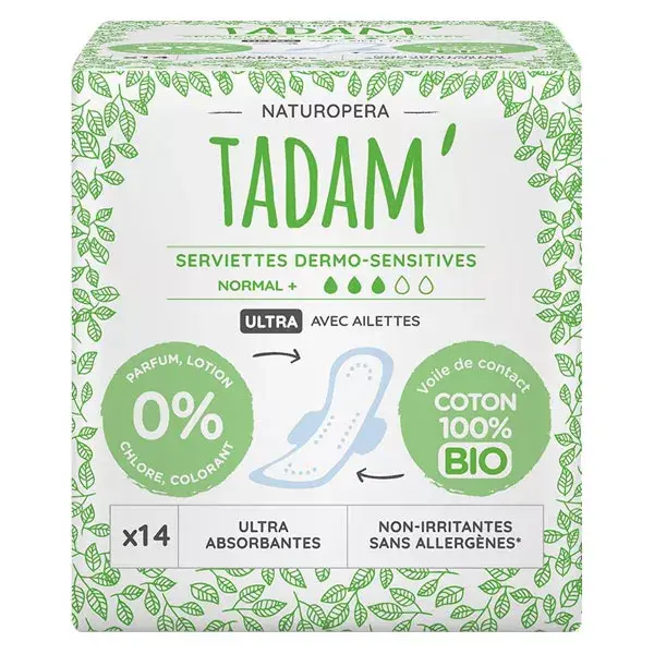 Tadam' Feminine Hygiene Ultra Normal Dermo-Sensitive Pads 14 units