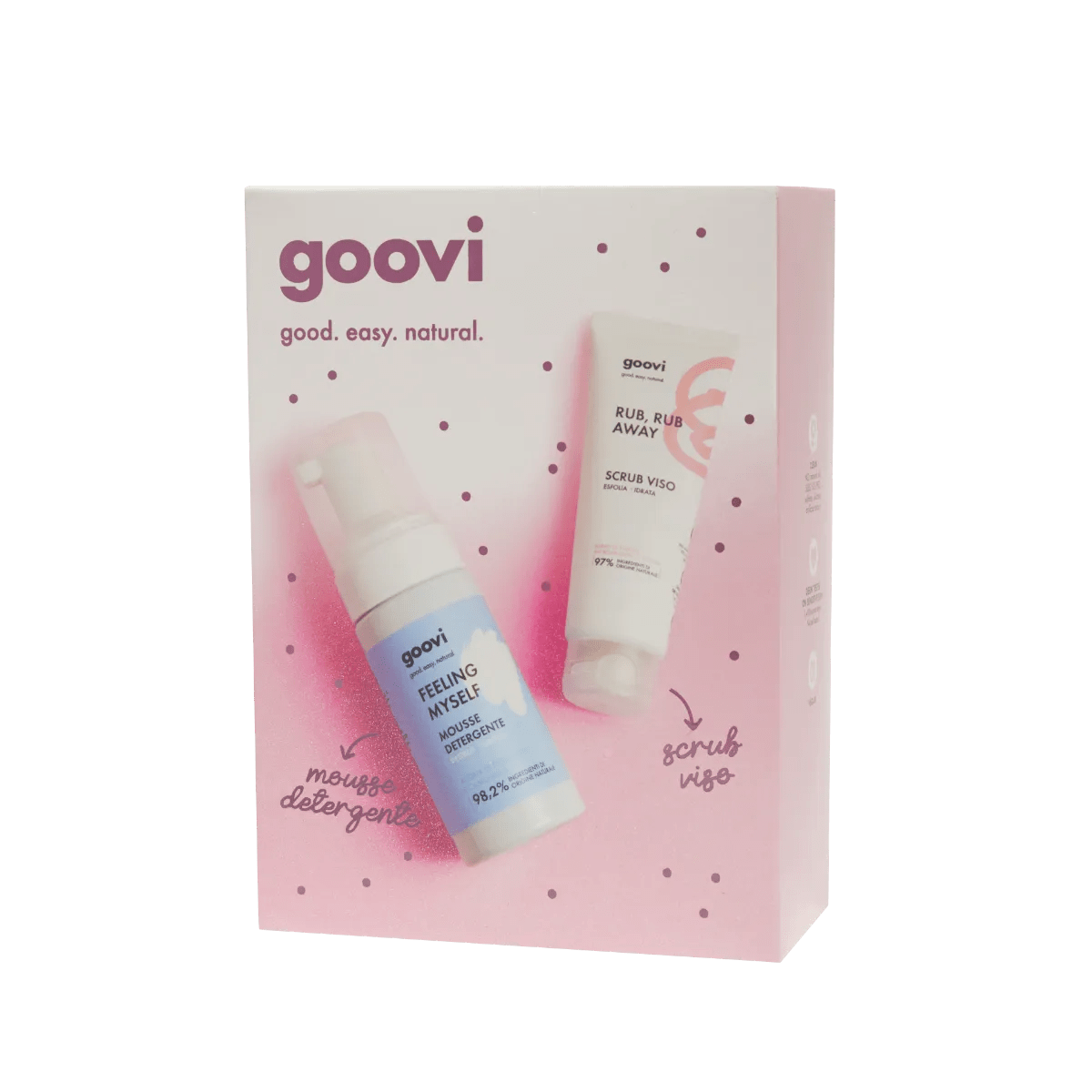 Goovi Cofanetto Regalo Mousse Detergente + Scrub Viso Esfoliante Idratante