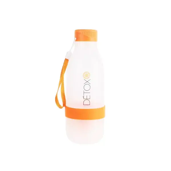 Botella Detox 60cl Siestema de Prensado de Verduras Integrado - Naranja