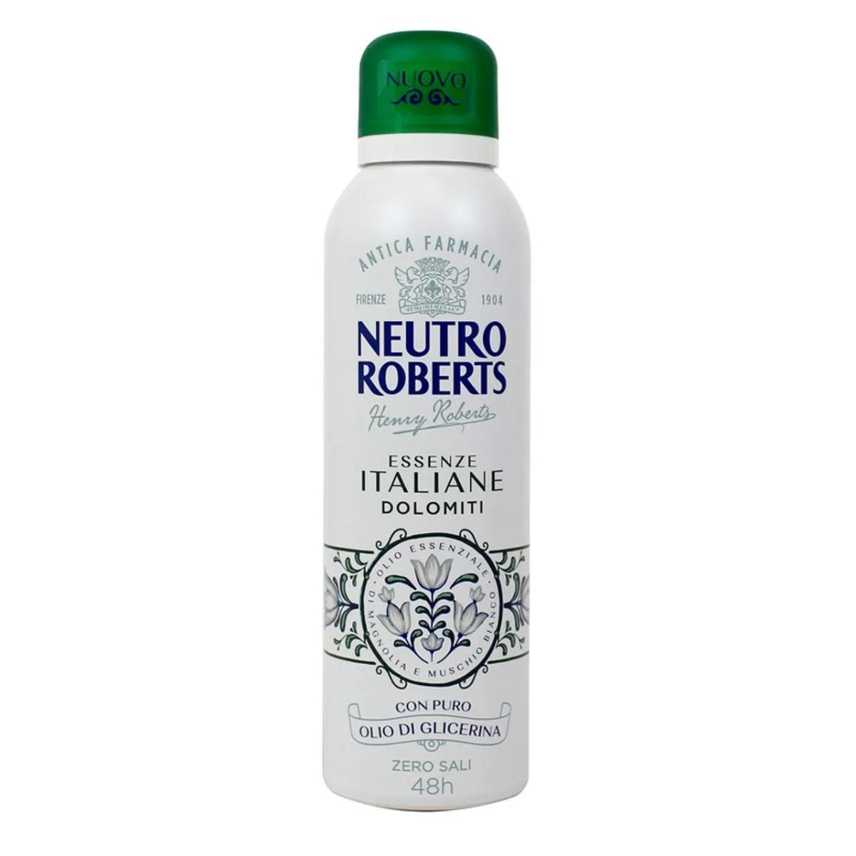 Neutro Roberts Deodorante Spray Essenze Italiane Dolomiti Senza Sali di Alluminio 200 ml