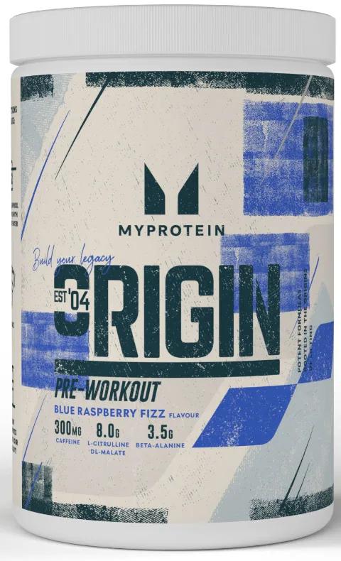 Myproteïne Origin Pre-Workout Blauwe Framboos Bruisdrank 600 gr