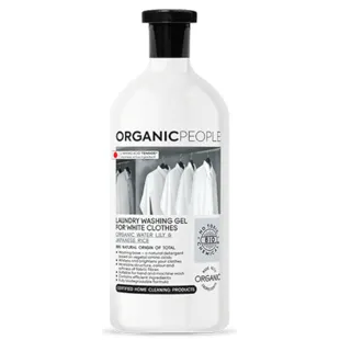 Organic People Eco-Friendly Liquid Laundry Detergent for White Clothes, Water Lily and Japanese Rice, 1000 ml
