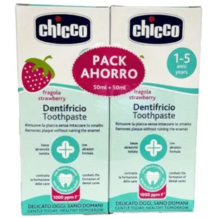 Chicco Dentífrico Fresa 1-5 Años 2x50 ml