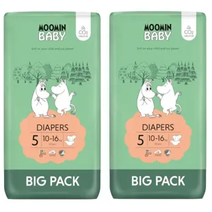 Mumin-Babywindeln Größe 5 (10–16 kg), 2 x 60 Einheiten
