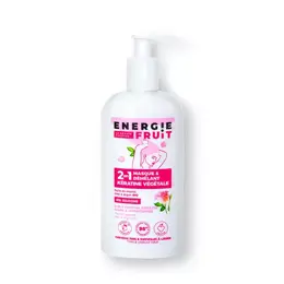 Energie Fruit Cheveux Masque 2 en 1 Kératine Végétale Monoï Rose & Huile d'Argan Bio 300ml