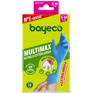 Bayeco Multimax Extra Long Nitrile Gloves Size S/M 20 units
