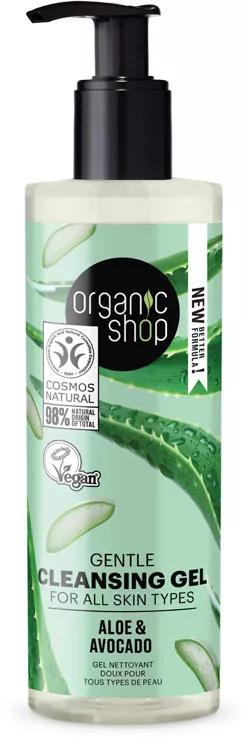 Organic Shop Gel de Limpeza  Suave Aloe e Abacate 200 ml