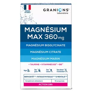 Granions Magnésium Max 360 mg Contribuscire a ridurre la Fatica Azione 24h 90 Compresse