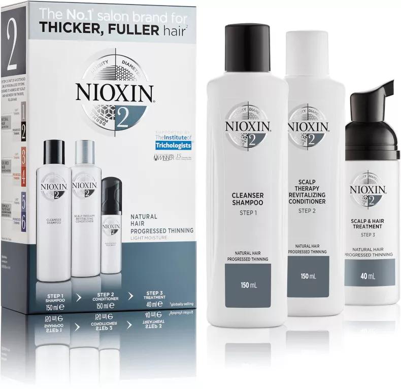 Nioxin Trial 3-Step Kit System 2 Para Cabelos Muito Fracos E Não Tratados (Shampoo 150 Ml - Condicionador 150 Ml - Tratamento 50 Ml)