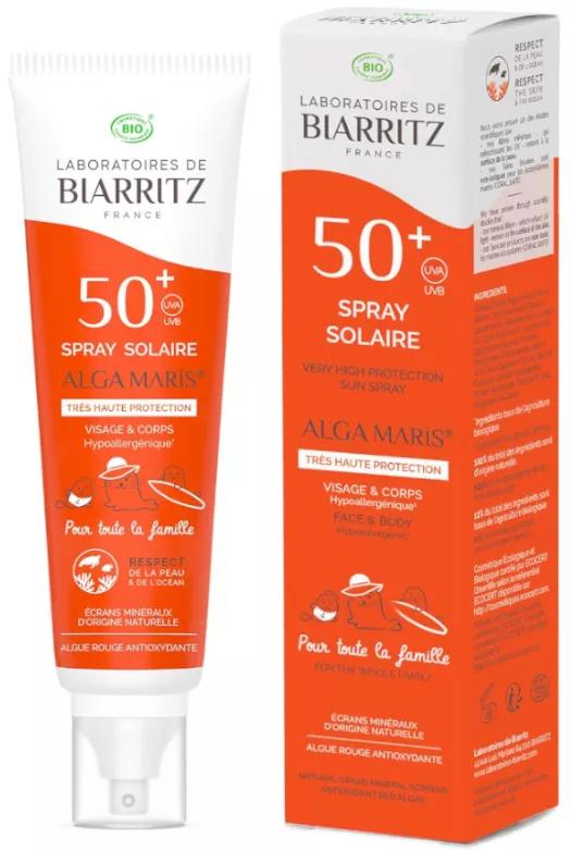 Laboratoires de Biarritz Zonnespray Gezicht en Lichaam SPF50+ Alga Maris 150 ml