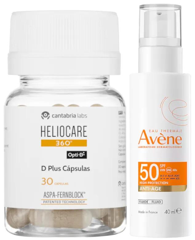Heliocare 360 D Plus 30 capsules + Avène Anti-Aging Fluid SPF50 40 ml