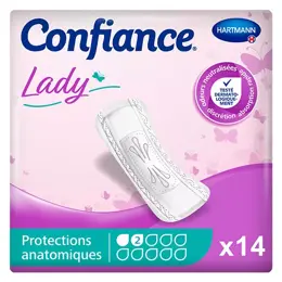 Hartmann Confiance Lady Protections Anatomiques à l'Aloe Vera 2 Gouttes 14 unités