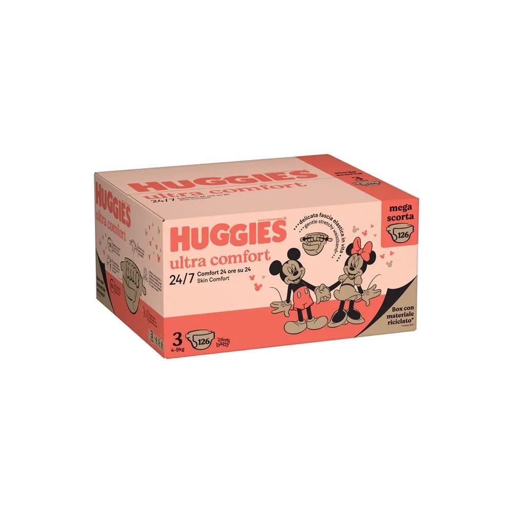 Huggies Ultra Comfort Pannolini Taglia 3 4-9 Kg 126 Pannolini