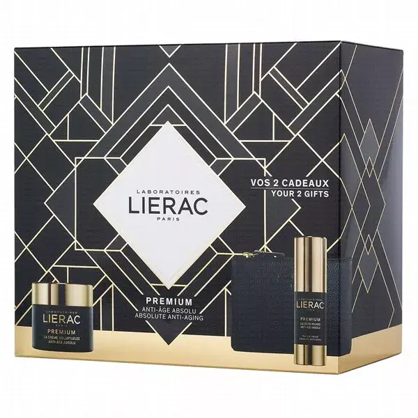 Lierac Premium Kit Crème Voluptueuse 50ml + Crème Regard 15ml + Bolsa de Cuero Gratis