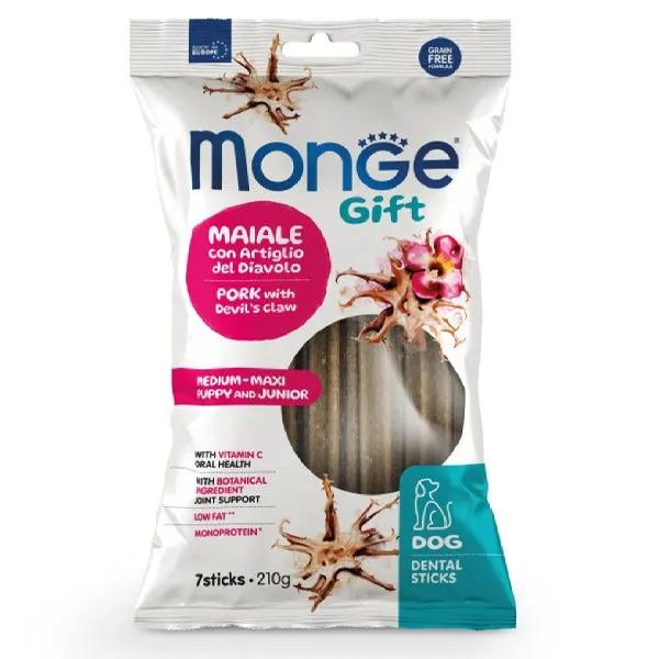 Monge Dental Sticks Maiale Con Artiglio Del Diavolo Per Cani Puppy Junior Medium Maxi 210G