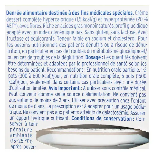 Fresenius Fresubin Diabète Hypercalorique Hyperprotéiné Praliné Crème Dessert 4 x 200g