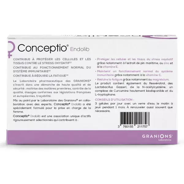 Granions Conceptio Endolib Integratore Alimentare 90 capsule