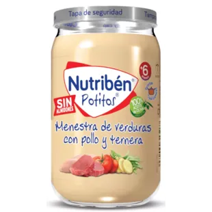 Nutribén Potito Guiso Pollo y Ternera con Judías Verdes +6m 235 gr