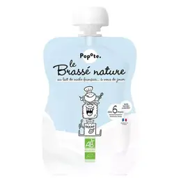 Popote Les Lactés Gourde Brassé Nature +6m Bio 100g