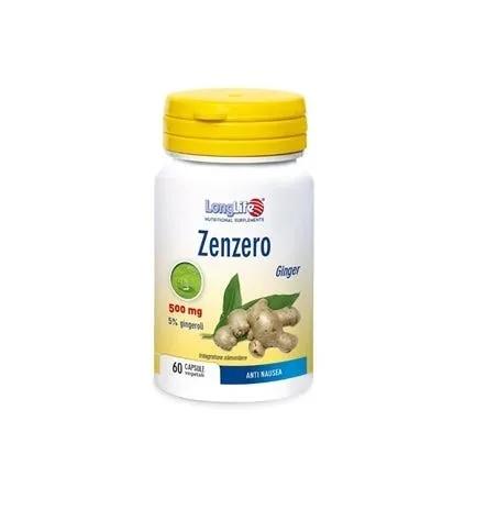 LongLife Zenzero 500 mg Integratore Antinausea 60 Capsule