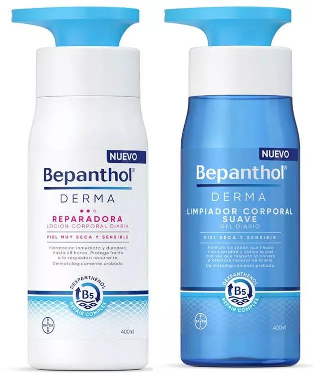 Bepanthol Derma Loción Reparadora 400 ml +Gel Corporal 400 ml 30% GRATIS