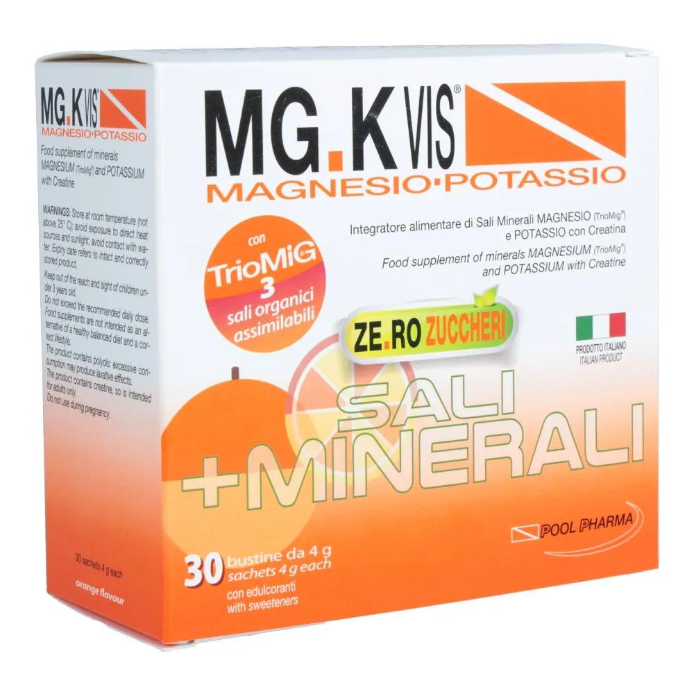 MG.K Vis Magnesio Potassio Arancia Zero Zuccheri Integratore Sali Minerali 30 Bustine