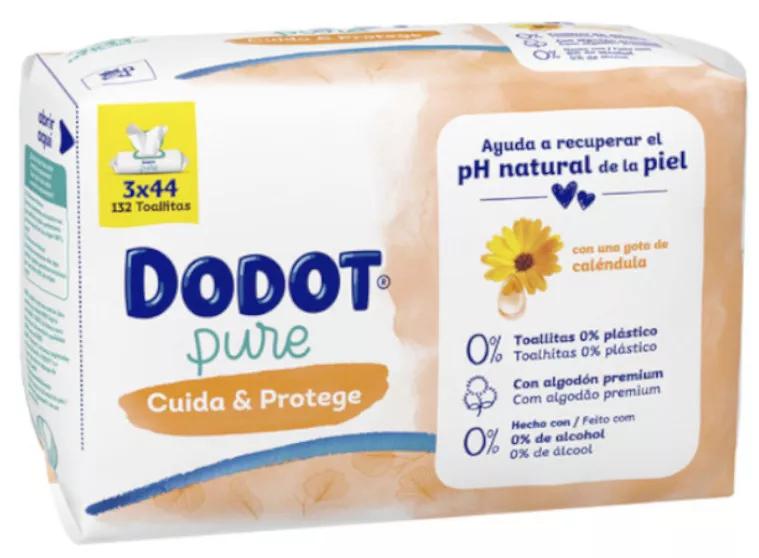 Dodot Pure Care &amp; Protect Lingettes Bébé 3x44 unités