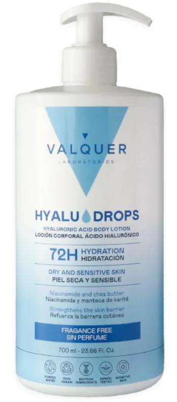 Valquer Hyaludrops Lait Corps Hydratant 72h Sans Parfum 700 ml