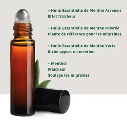 Santarome Bio Roll on Maux de tête Bio Huiles essentielles 10 ML