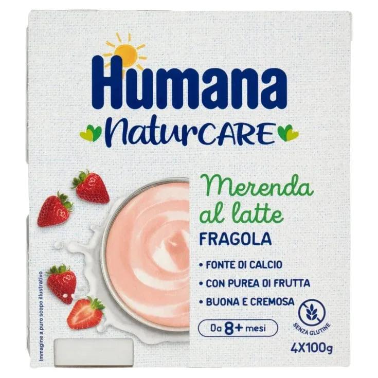 Humana Merenda al Latte Fragola 4x100g