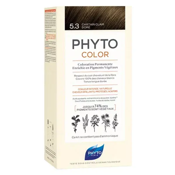 Phyto Color Coloración Permanente 5,3 Castaño Claro Dorado