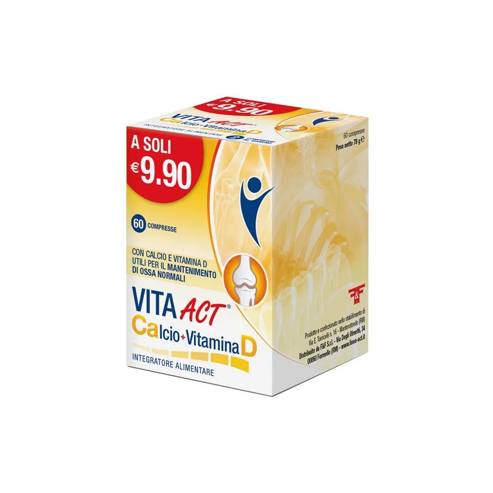 Vita Act Calcio + Vitamina D Integratore Ossa e Denti 60 Compresse