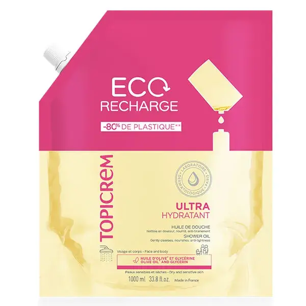 Topicrem UH Huile de Douche Eco-Recharge 1L