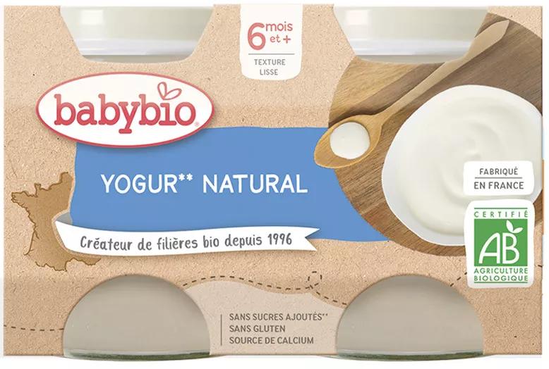 Babybio Yogur Natural de Leche de Vaca +6m 2x130 gr
