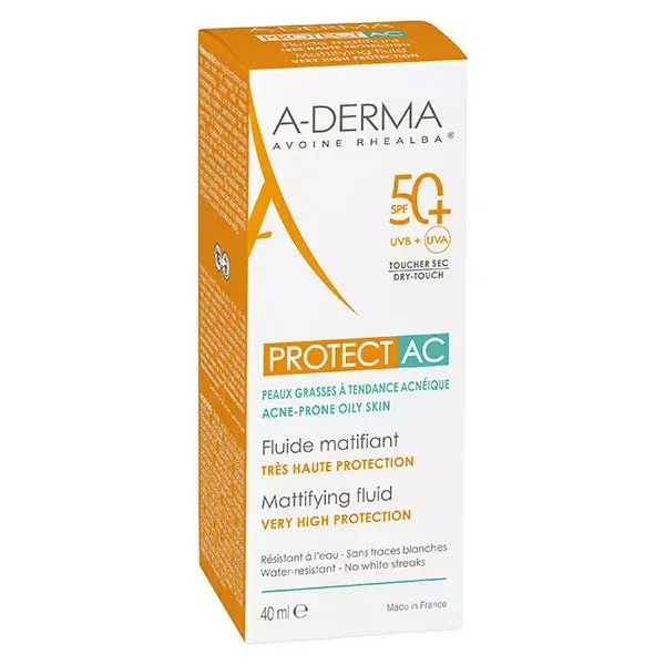 A-Derma Protect AC Fluido Opacizzante Protezione Elevata SPF50+ 40 ml