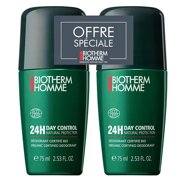 Biotherm Homme Day Control Deodorante 24h Roll-On Lotto di 2 x 75ml