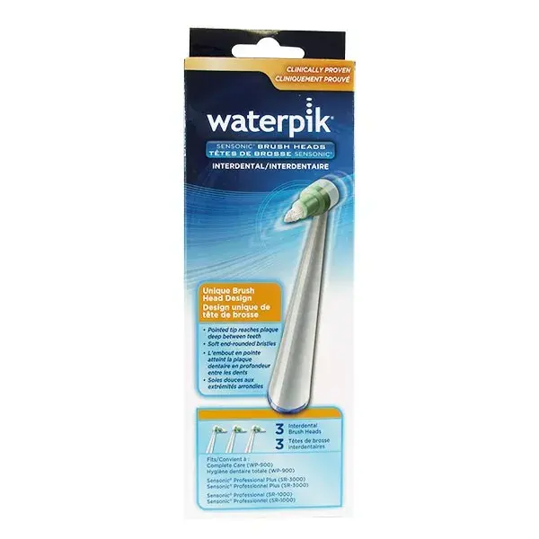 WaterPik recambios cabezales de cepillo interdental Sensonic x 3