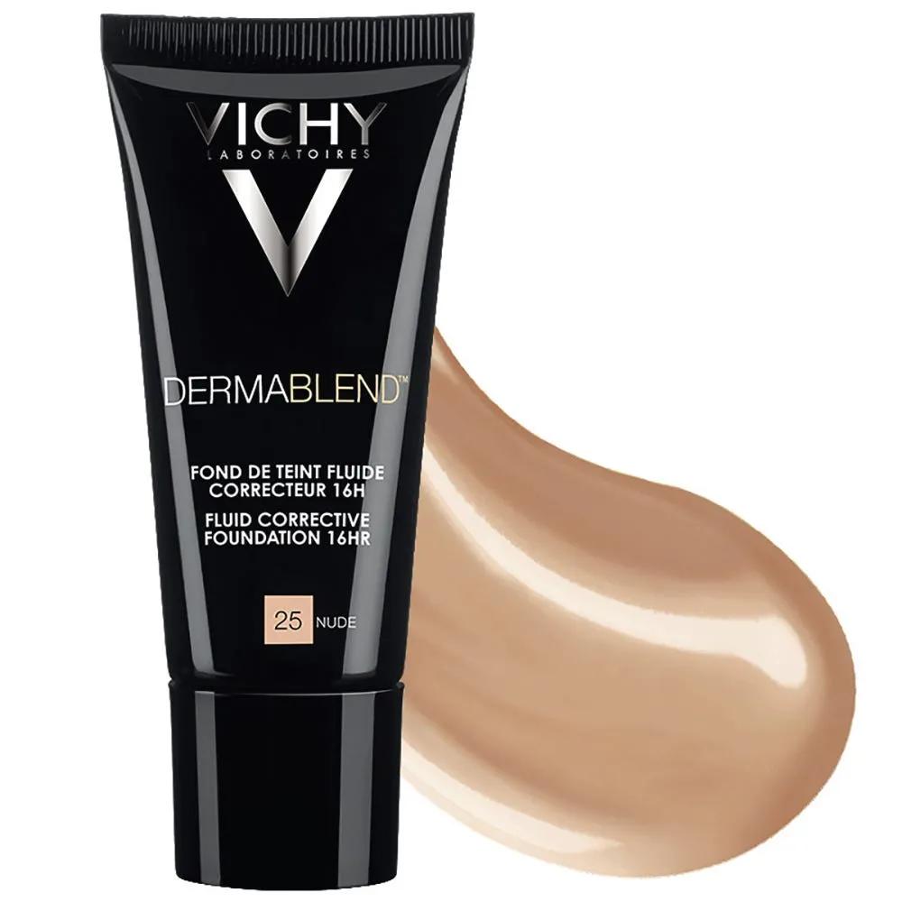 Vichy Dermablend Fondotinta Fluido Coprente per Pelle Grassa con Imperfezioni Tonalità 25 - 30 ml