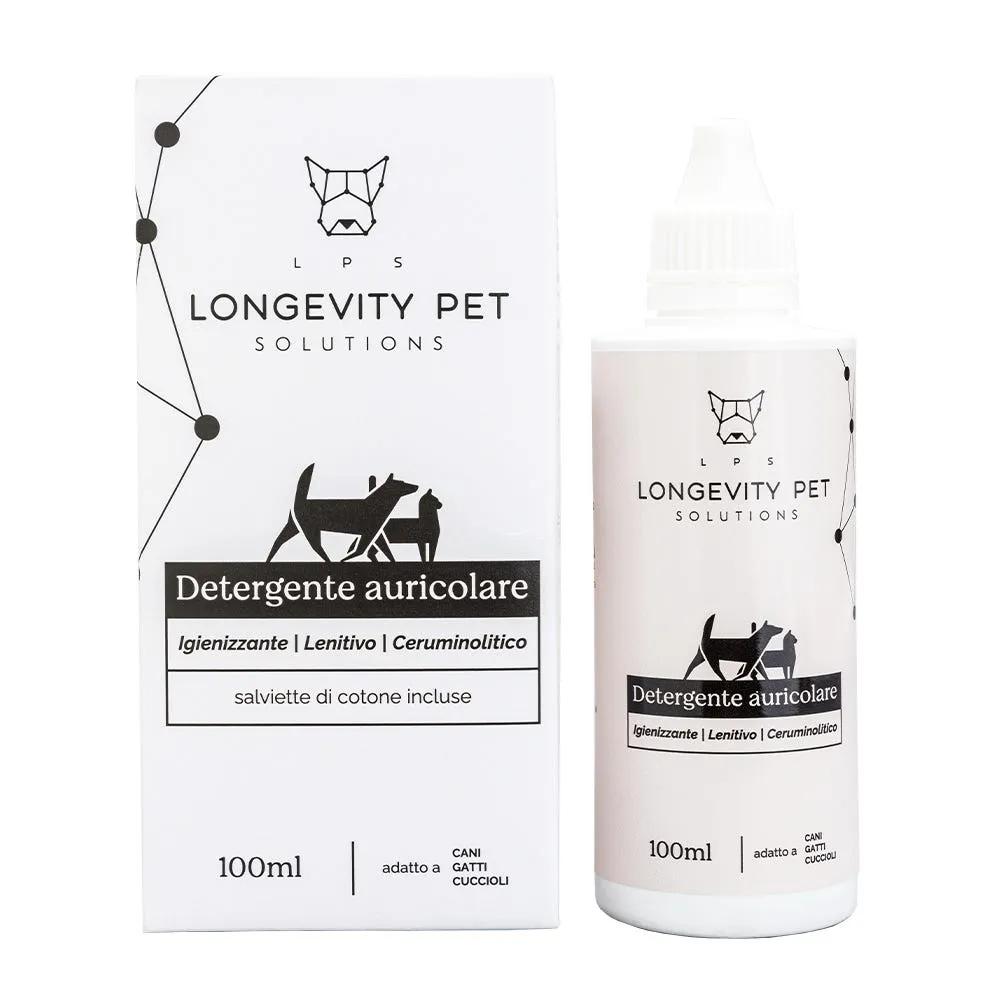 Longevity Pet Detergente Auricolare Soluzione Per L'igiene Dell'orecchio Del Cane 100 Ml