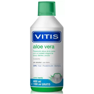 Vitis Aloe Vera Mundwasser Minzgeschmack 400 ml + Geschenk 100 ml