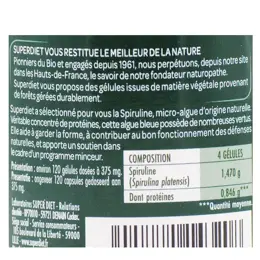 Superdiet Spiruline Bio 120 gélules